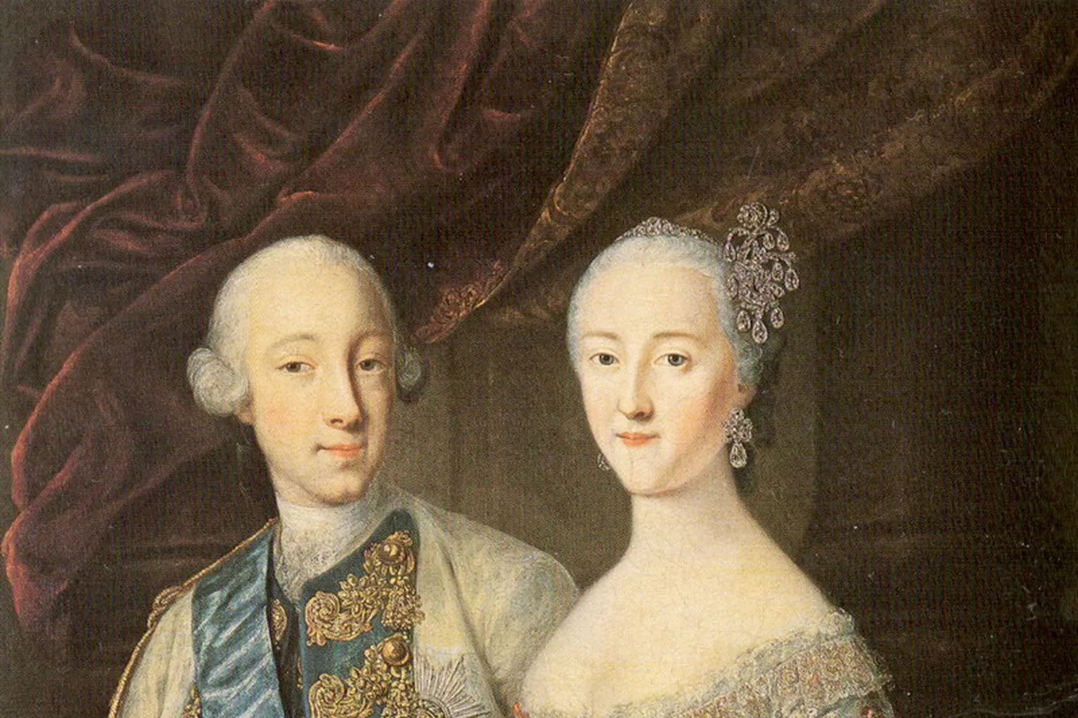 Portrait double de Pierre et de Catherine vers 1745