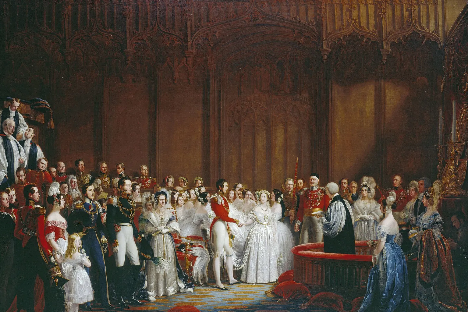 Le mariage de la reine Victoria et du prince Albert à la Chapel Royal en 1840, tableau de George Hayter